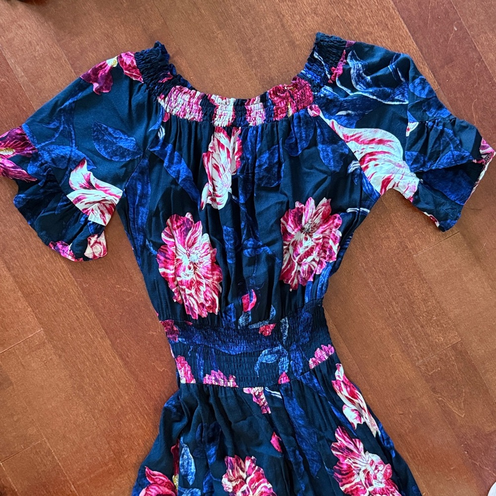 Jaase Navy and Pink Floral Maxi Dress - Picture 2 of 4